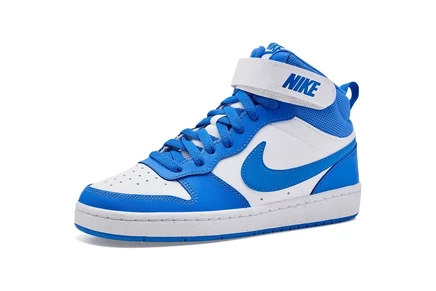 Детские кроссовки Nike Court Borough Mid 2, белые/голубые