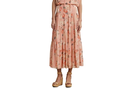 Юбка Lauren Ralph Lauren Floral Crinkle Georgette Tiered Skirt
