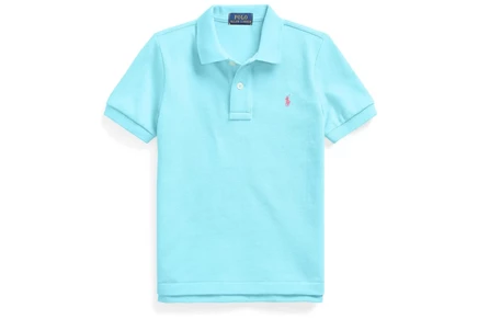 Поло для мальчиков Polo Ralph Lauren Kids из хлопковой сетки, бирюзовое
