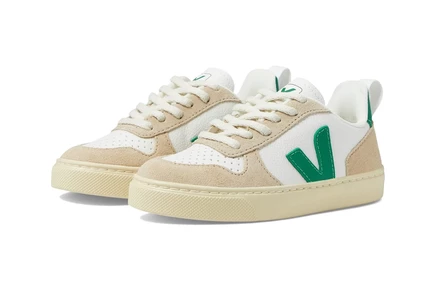 Детские кроссовки Veja Kids Small V-10 L Chromefree, белые/изумрудные/миндальные
