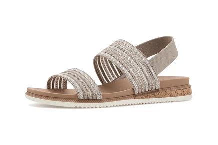 BOBS from SKECHERS Bobs Desert Kiss Low - Breezy Stripe taupe