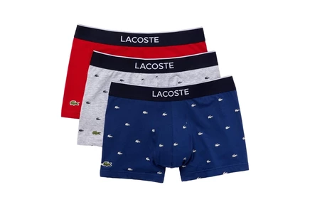 Мужские брифы Lacoste 3 шт. с принтом крокодил, синий/серебристый/красный