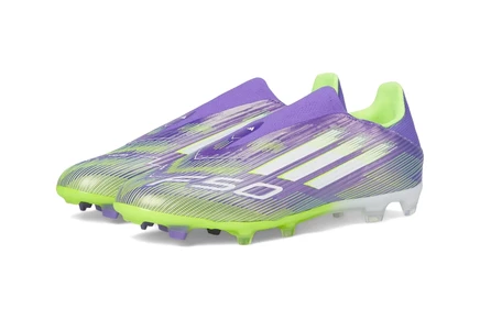 adidas F50 League Laceless Firm Ground Soccer Cleats purple rush/white/lucid lemon