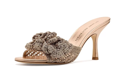 Женские босоножки Stuart Weitzman Lotus Slide 85, золотистые