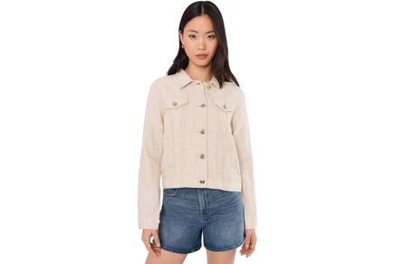 Льняной жакет с морским лаком от Lilly Pulitzer wicker tan x resort white