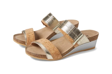Naot Royalty radiant gold leather/cork leather