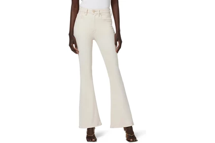 Джинсы Hudson Jeans Holly High-Rise Flare Barefoot in Egret