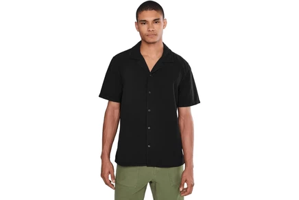 Мужская рубашка John Varvatos Dan Short Sleeve Camp Collar Shirt W792f26