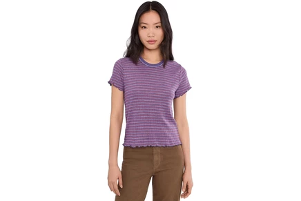Женская футболка Toad&Co Foothill Pointelle Short Sleeve Baby Tee