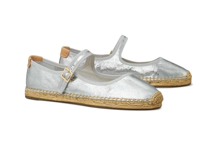 Tory Burch Mary Jane Espadrille silver/gray/natural