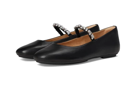 Женские балетки FitFlop Delicato с жемчугом и кристаллами, черные