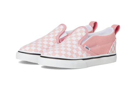 Детские слипоны Vans Kids Slip-On V, розовая клетка