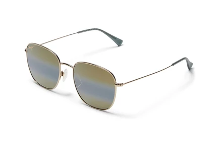 Унисекс солнцезащитные очки Maui Jim Olali AF, золотистые/серо-зелёные
