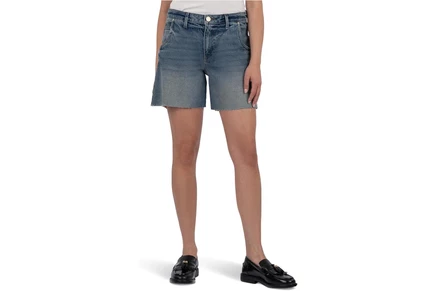 Шорты KUT from the Kloth Hailey High-Rise Bermuda-Basic Raw Hem