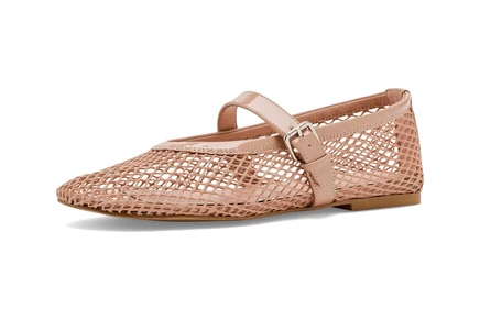 Женские балетки Guess Paxey лакированные, бежевые