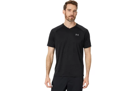 Мужская рубашка Under Armour UA Tech V-Neck black/graphite