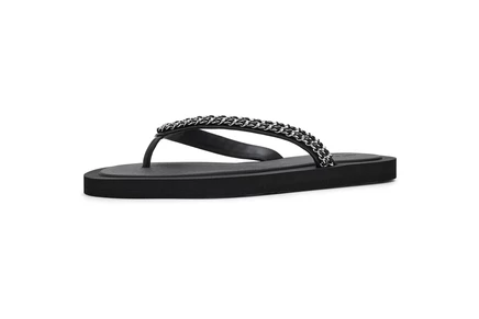 Tory Burch Kira Chain Flip-Flops perfect black