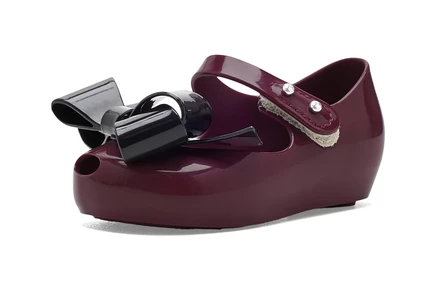 Детские балетки Mini Melissa Ultragirl, бордовые/черные