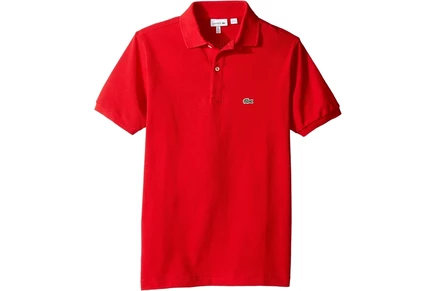 Мужская рубашка Lacoste Kids L1812 Short Sleeve Classic Pique Polo (Toddler/Little Kids/Big Kids) red