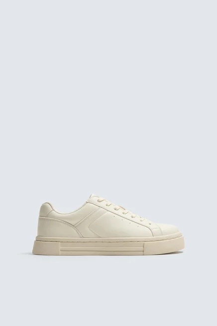 Мужские кроссовки ZARA Monochrome, молочно-белые