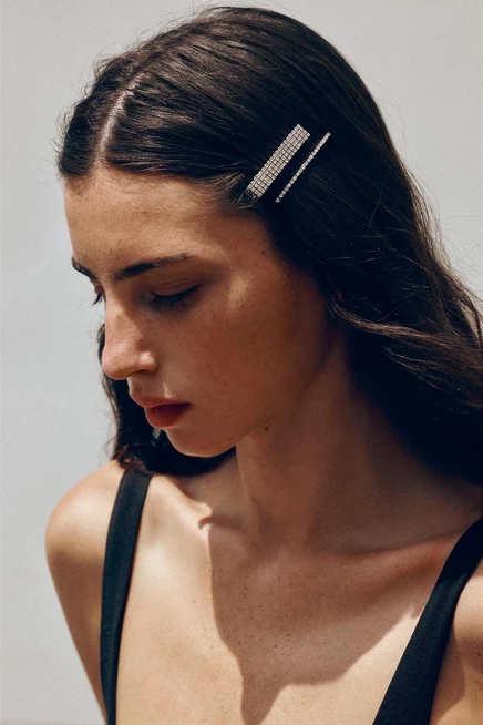 Набор из 4 заколок Zara с украшениями, серебристые