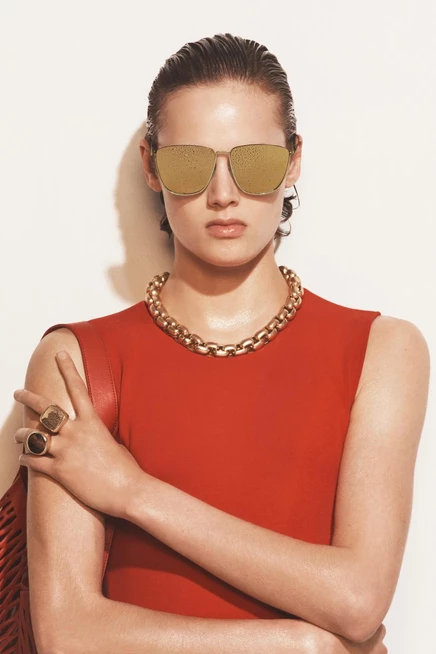 Женские квадратные очки Zara, золотистые
