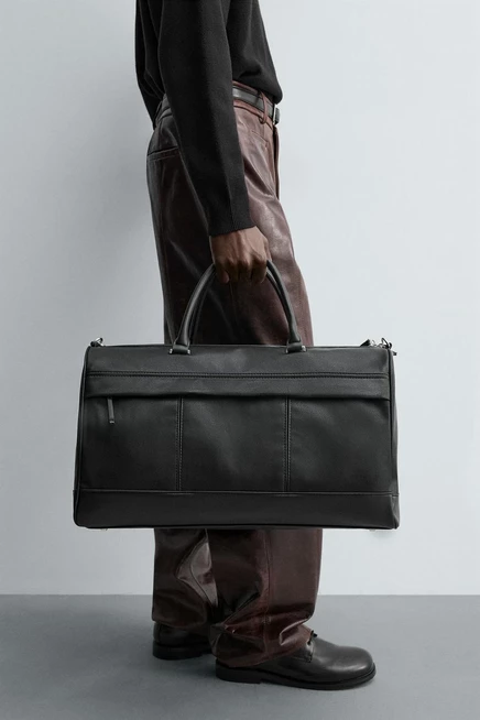 Мужская дорожная сумка Zara Textured Travel Bag, чёрная