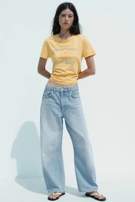 Женская футболка ZARA Care Bears, желтая