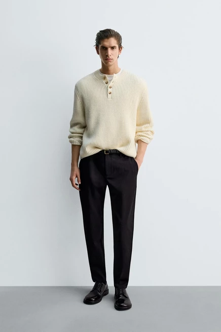 Мужские брюки Zara зауженные комфорт, черные