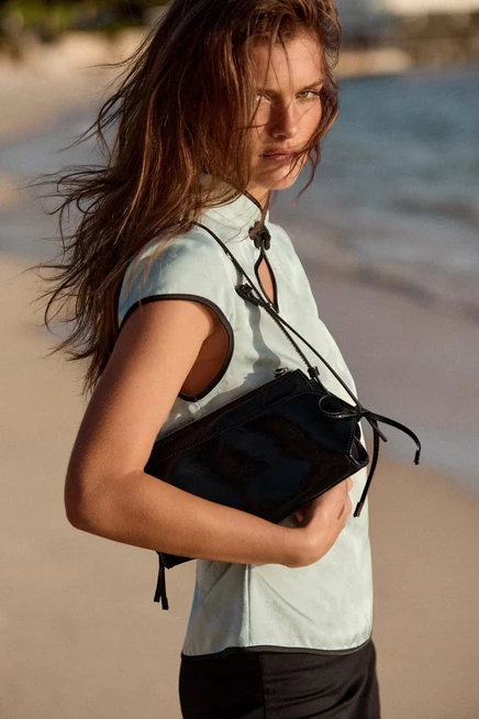 Женская сумка на плечо Zara с бантами, черная