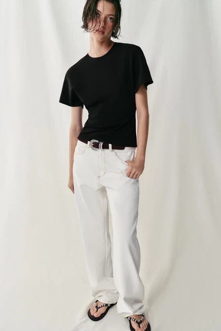 Женский топ Zara с вырезом на спине, черный