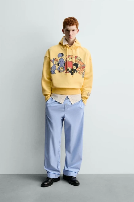 Мужское худи Zara Peter Pan Lost Boys, желтое