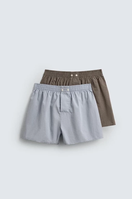 Мужские боксерские трусы ZARA 2 шт., поплин, разноцветные