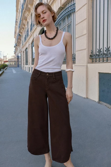 Женские джинсы ZARA Z1975, высокая посадка, коричневые