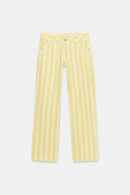 Женские прямые джинсы ZARA, полосатые