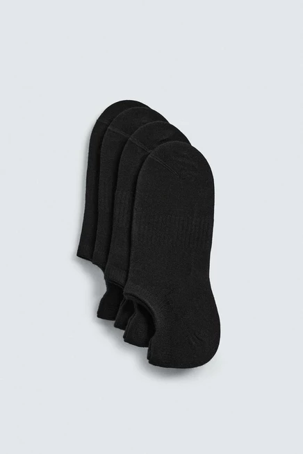 Мужские носки Zara короткие невидимые, 4 пары, черные