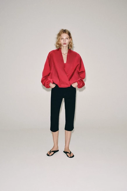 Женский бомбер ZARA ZW Collection, красный