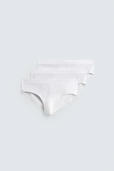 Мужские трусы ZARA 3 шт. из хлопка, белые