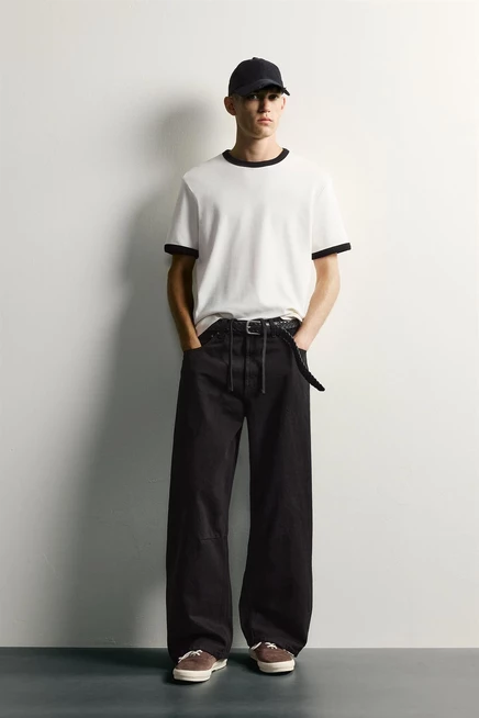 Мужские брюки ZARA с кулиской, черные