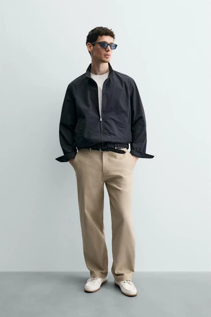 Мужской бомбер ZARA в клетку, синий