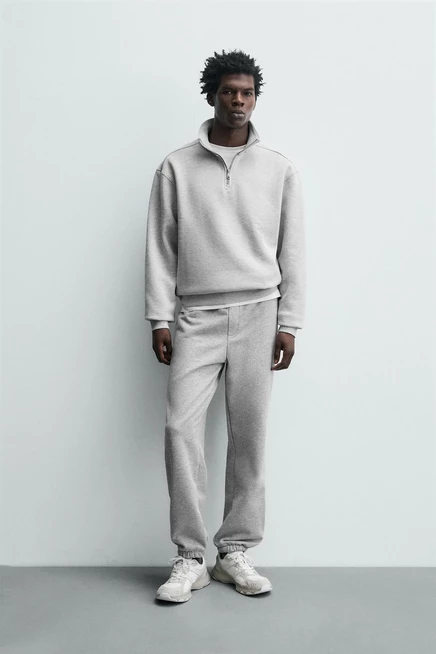 Мужские джоггеры Zara Basic regular fit, серый меланж