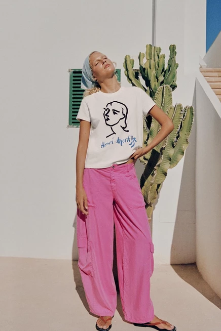 Женская футболка Zara Henri Matisse, белая
