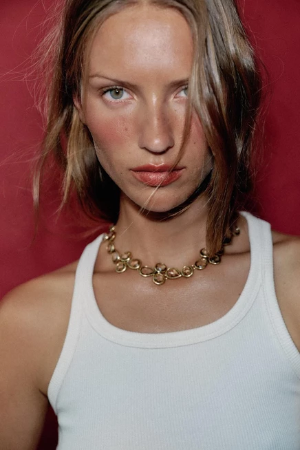 Женское колье Zara с кристаллами, золотистое