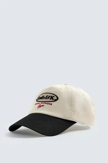 Мужская кепка ZARA Contrasting Patch, экрю