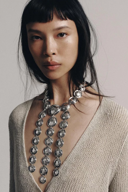 Колье ZARA Metal Piece, серебристое