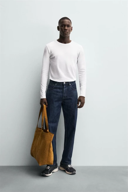 Мужская футболка ZARA Basic облегающая, белая