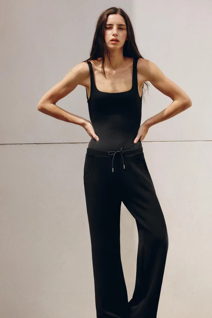 Женское боди ZARA с квадратным вырезом, черное
