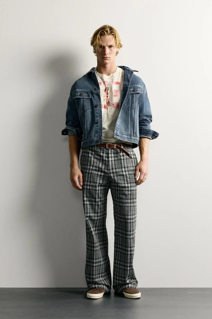 Мужская джинсовая куртка Zara Relaxed Fit, синяя