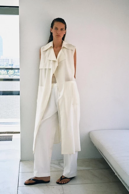 Женские брюки ZARA ZW Collection Straight-Leg, белые