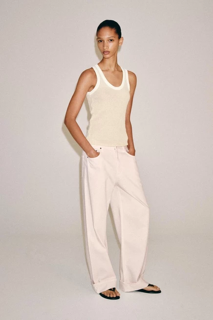 Женские джинсы ZARA ZW, средней посадки, розовые